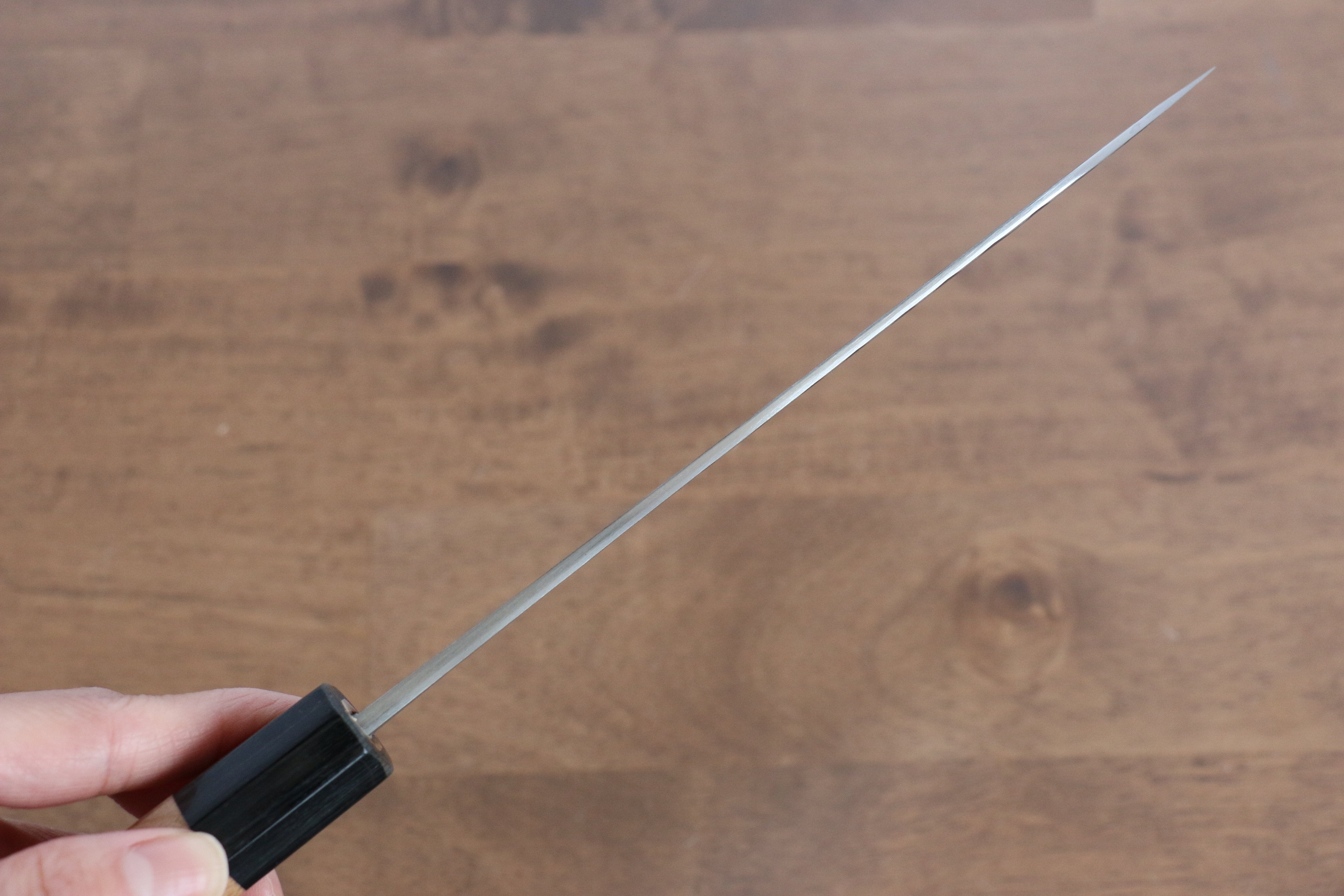 Masakage Koishi Blue Super Black Finished Santoku 165mm American Cherry Handle - Seisuke Knife