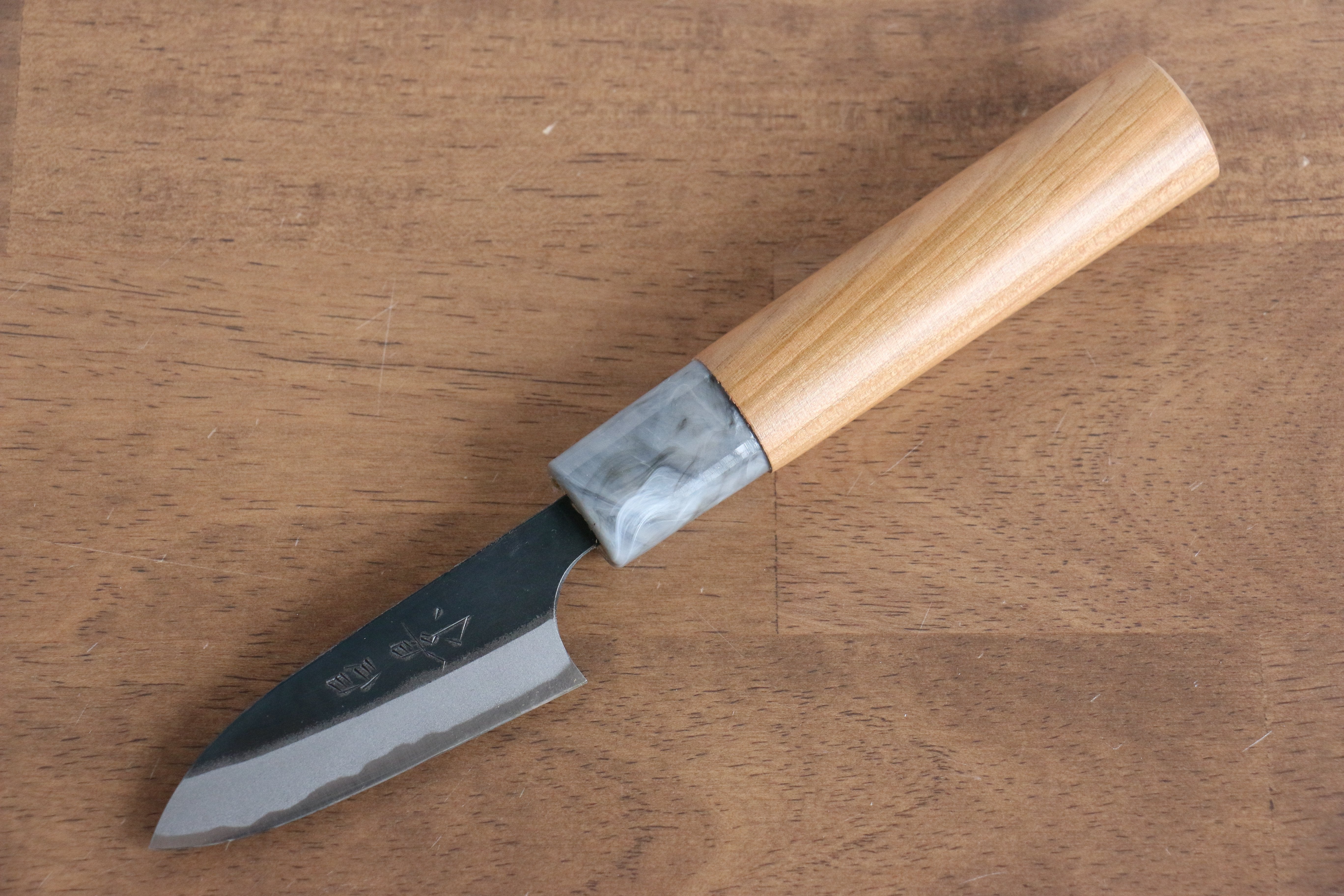 Masakage Mizu Blue Steel No.2 Kurouchi Petty-Utility 80mm American Cherry Handle - Seisuke Knife