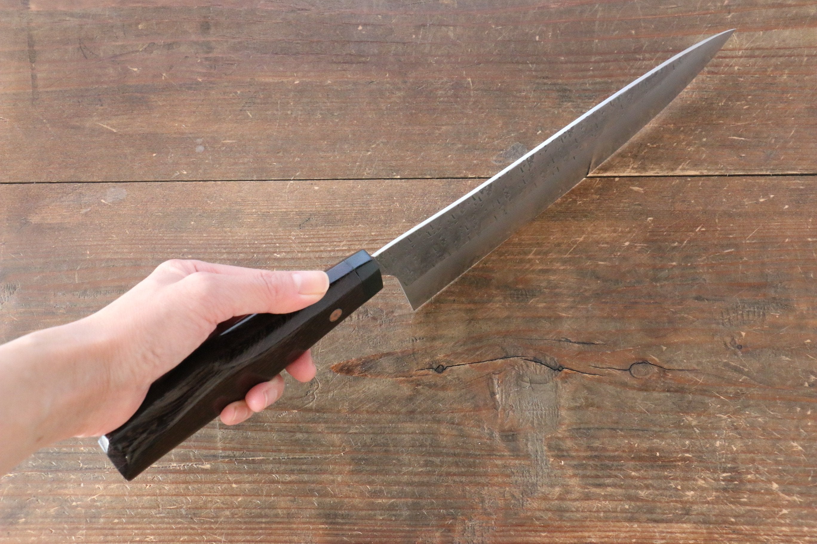 Shungo Ogata SG2 Hammered Gyuto 225mm Wenge Handle - Seisuke Knife