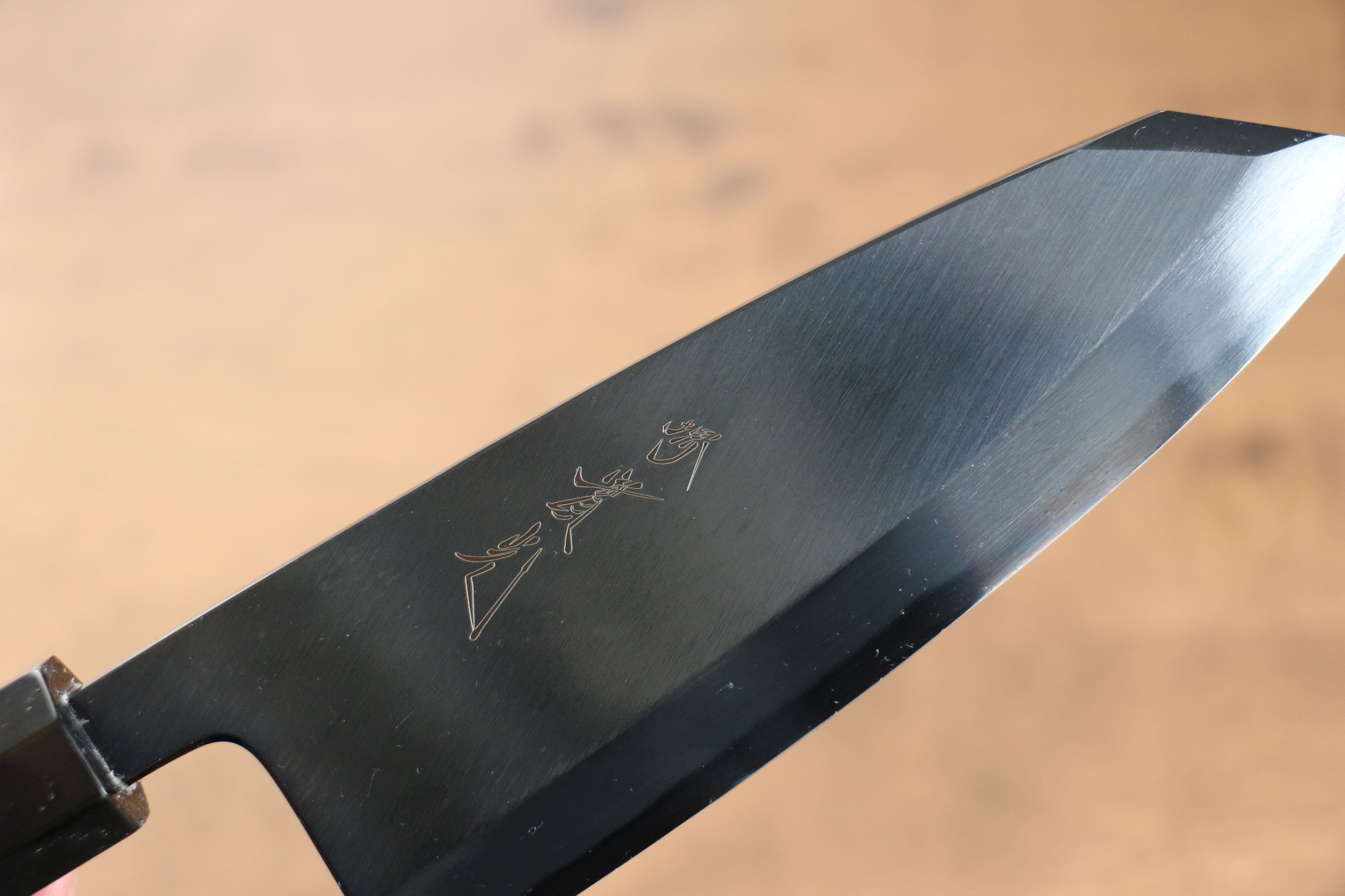 Jikko Ginza White Steel Black dyeing Kiritsuke Deba  150mm Ebony Wood Handle - Seisuke Knife