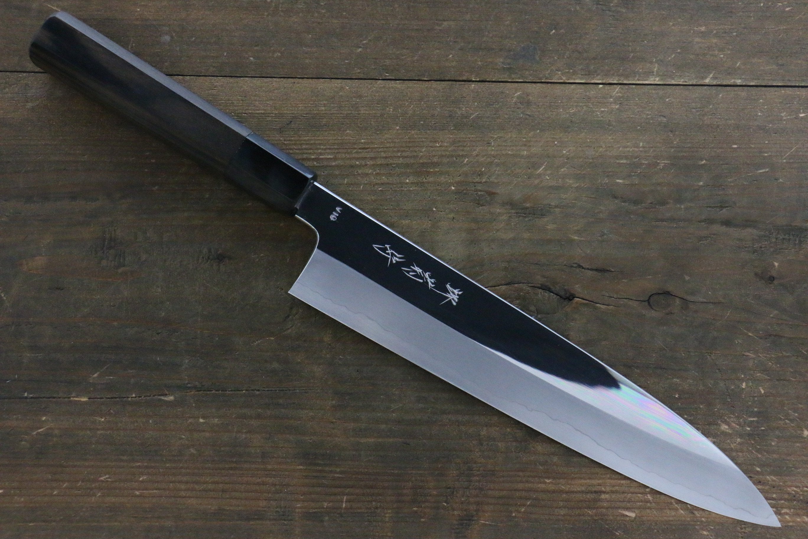 Kikumori VG10 Mirrored Finish Gyuto Japanese Chef Knife 240mm with Ebony Handle - Seisuke Knife