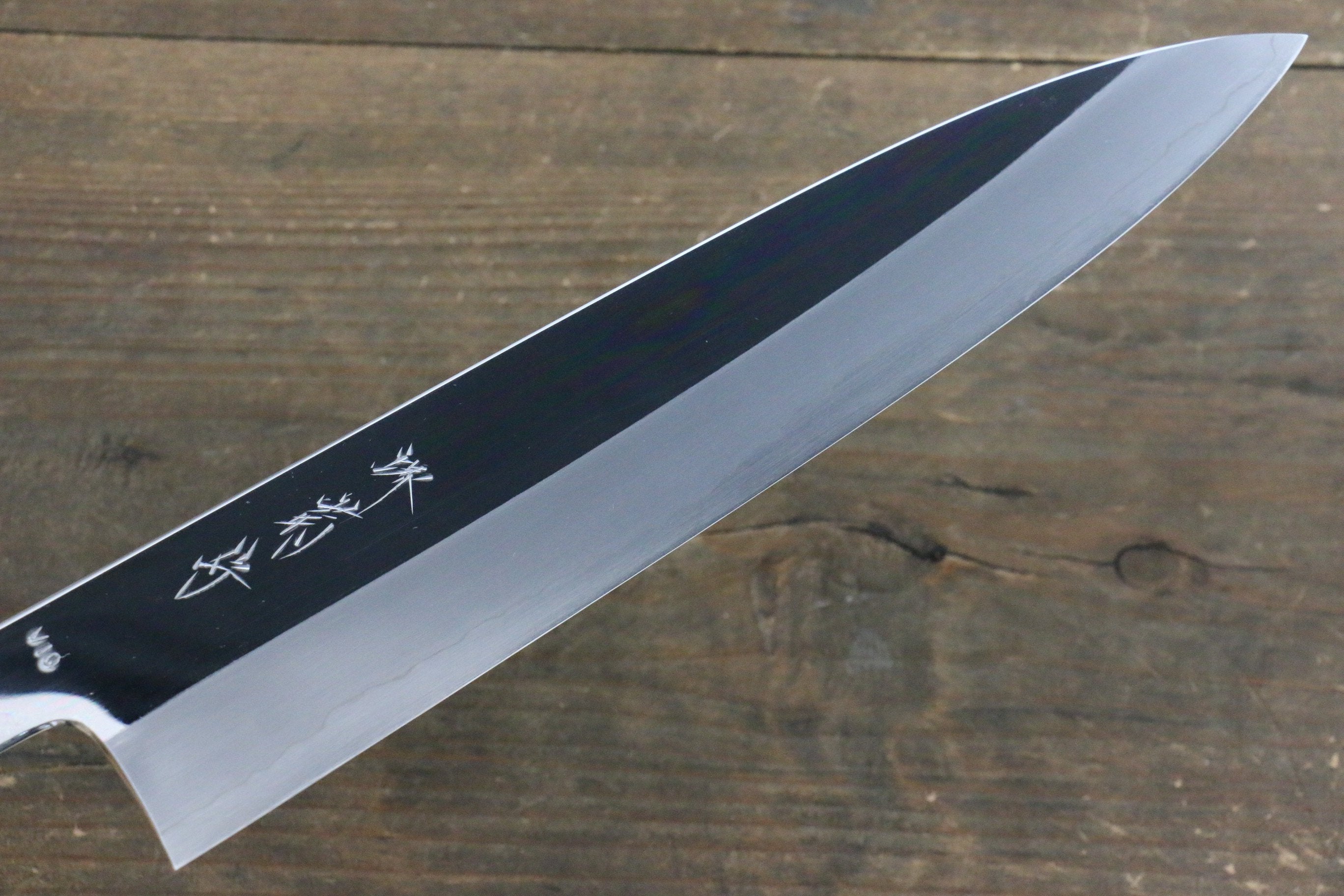 Kikumori VG10 Mirrored Finish Gyuto Japanese Chef Knife 240mm with Ebony Handle - Seisuke Knife
