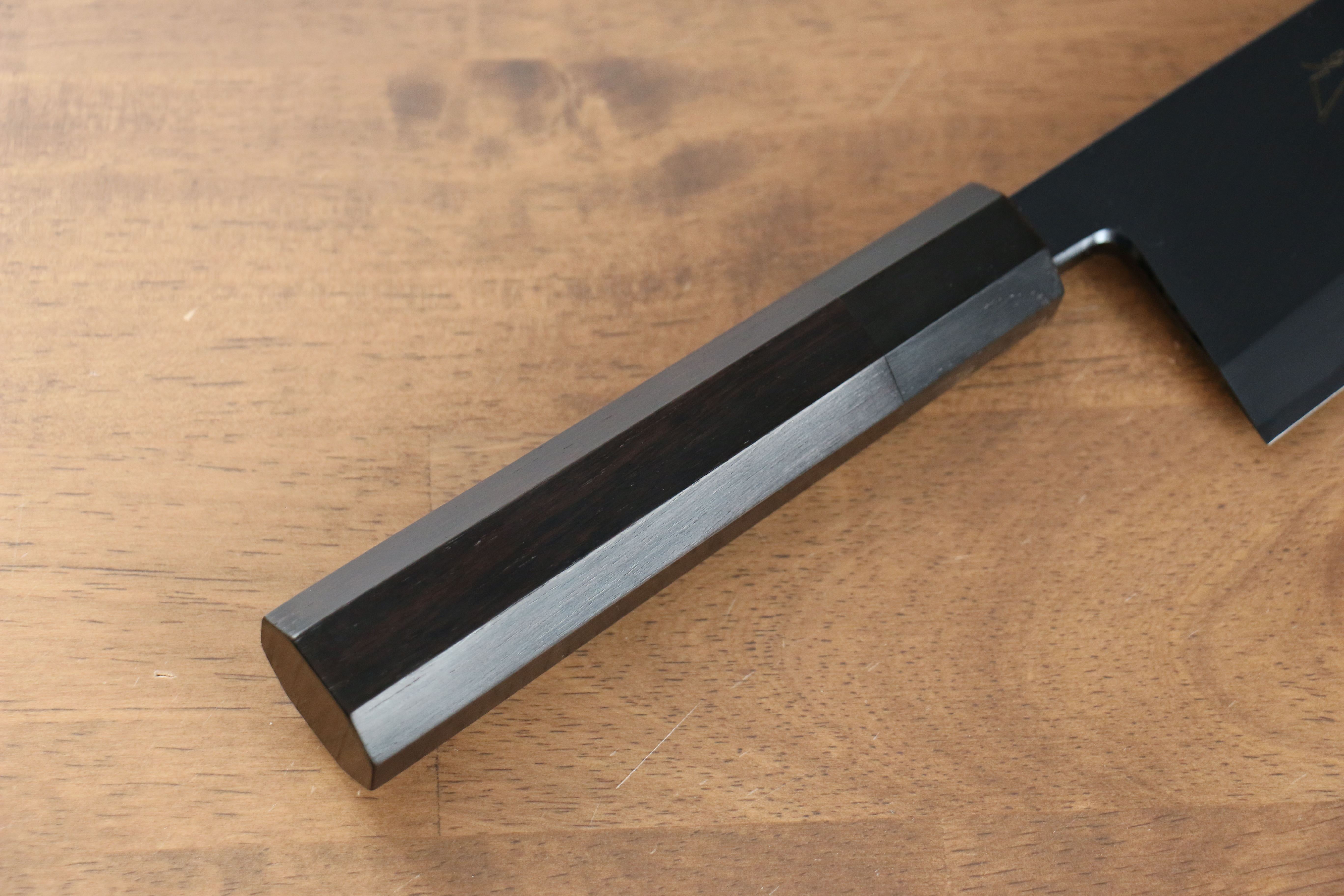 Jikko Ginza White Steel Black dyeing Kiritsuke Deba  180mm Ebony Wood Handle - Seisuke Knife
