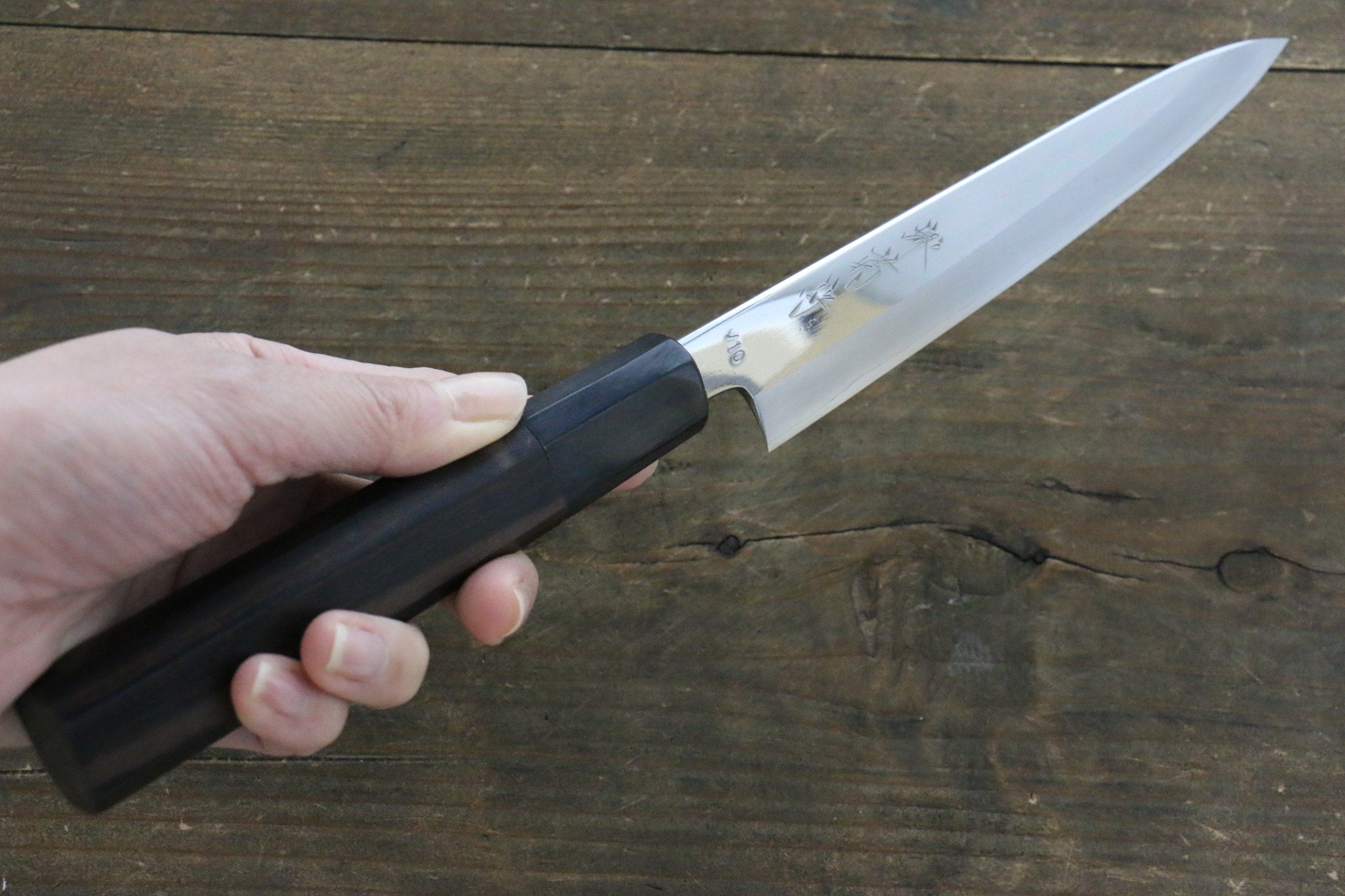 Sakai Kikumori VG10 Migaki Petty-Utility 150mm Ebony Wood Handle - Seisuke Knife