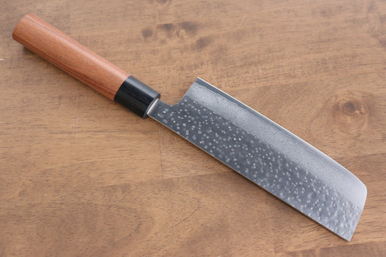 Seisuke VG10 Hammered(Maru) Nakiri 170mm Morado Handle - Seisuke Knife