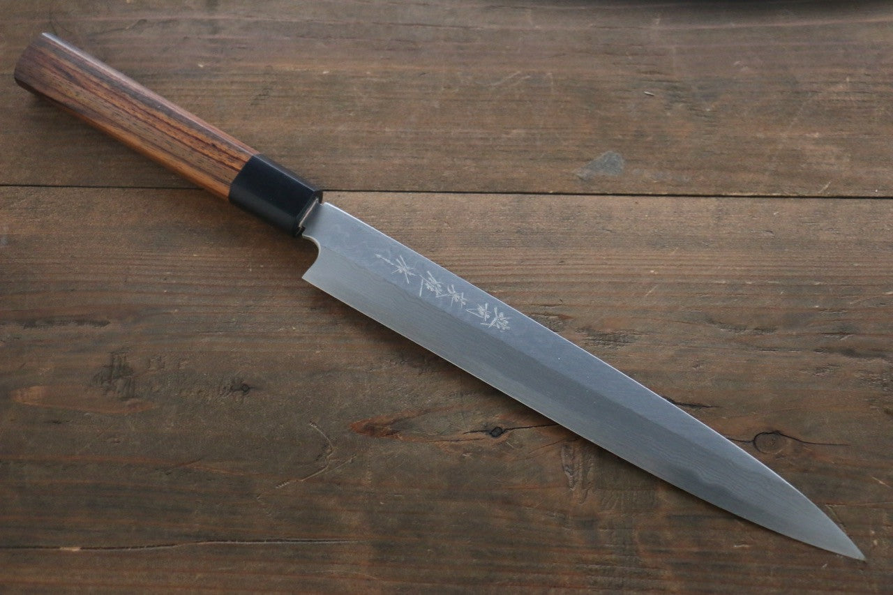 Hideo Kitaoka Blue Steel No.2 Damascus Yanagiba Japanese Chef Knife 240mm - Seisuke Knife