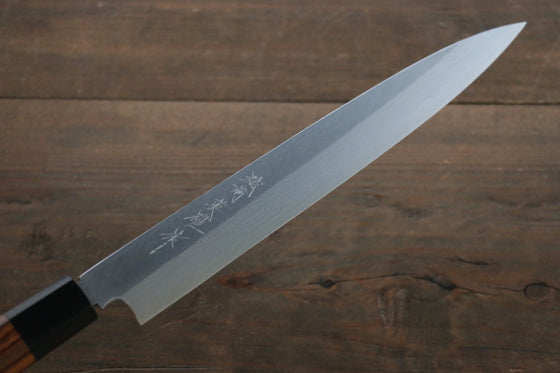 Hideo Kitaoka Blue Steel No.2 Damascus Yanagiba Japanese Chef Knife 240mm - Seisuke Knife