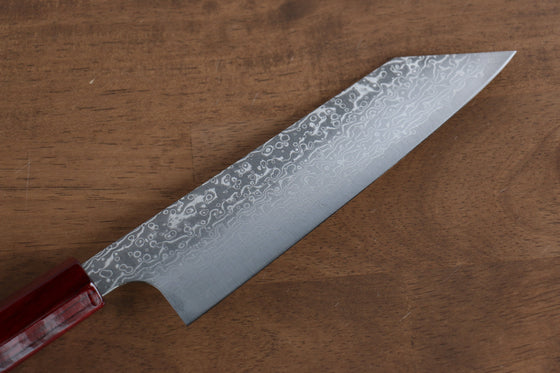 Kei Kobayashi SG2 Damascus Bunka 170mm with Red Lacquered Handle - Seisuke Knife