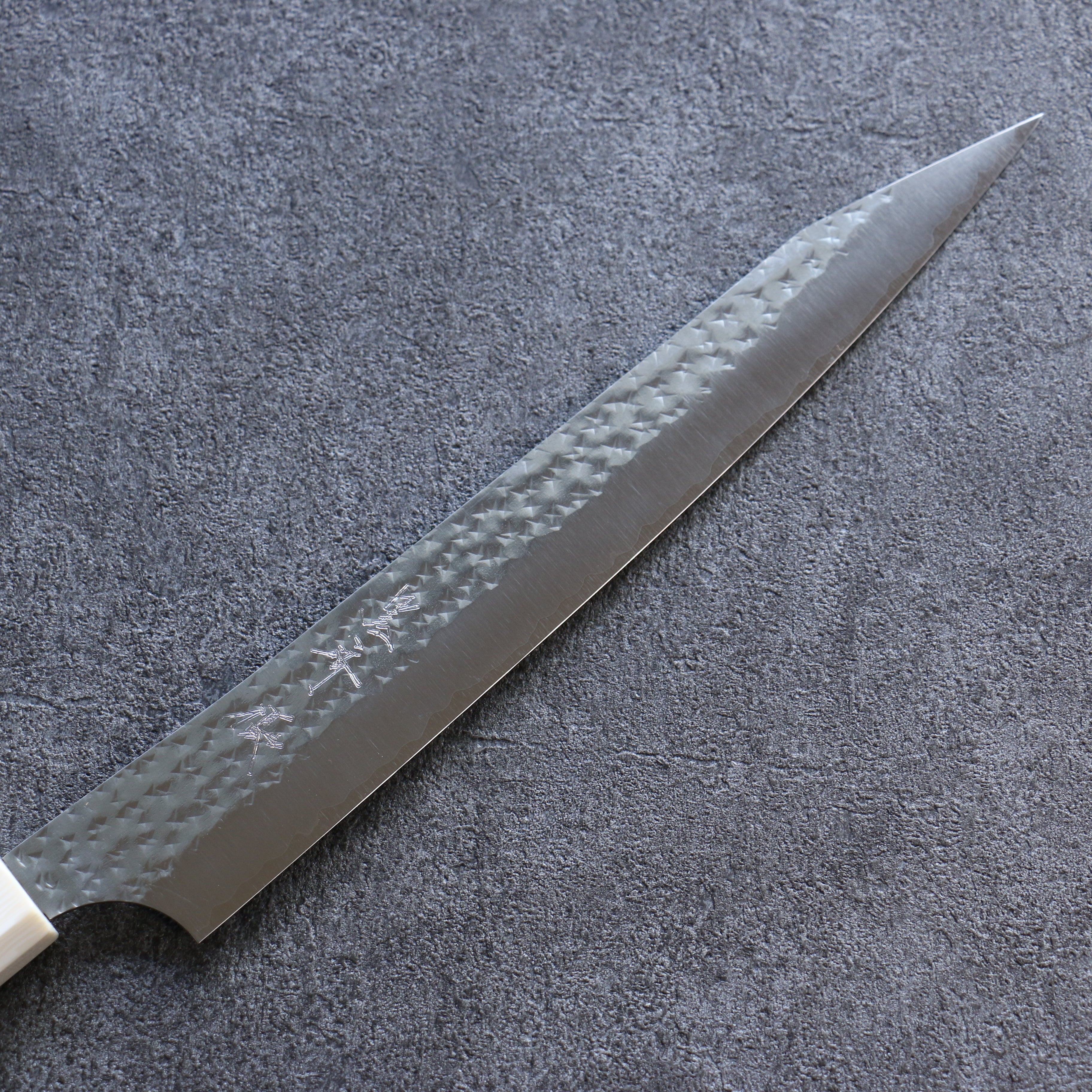 Yu Kurosaki Senko Ei SG2 Hammered Sujihiki 240mm Walnut Handle - Seisuke Knife