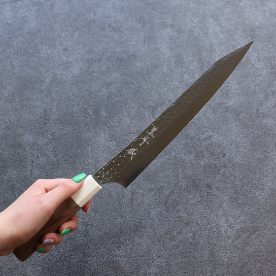 Yu Kurosaki Senko Ei SG2 Hammered Sujihiki 240mm Walnut Handle - Seisuke Knife