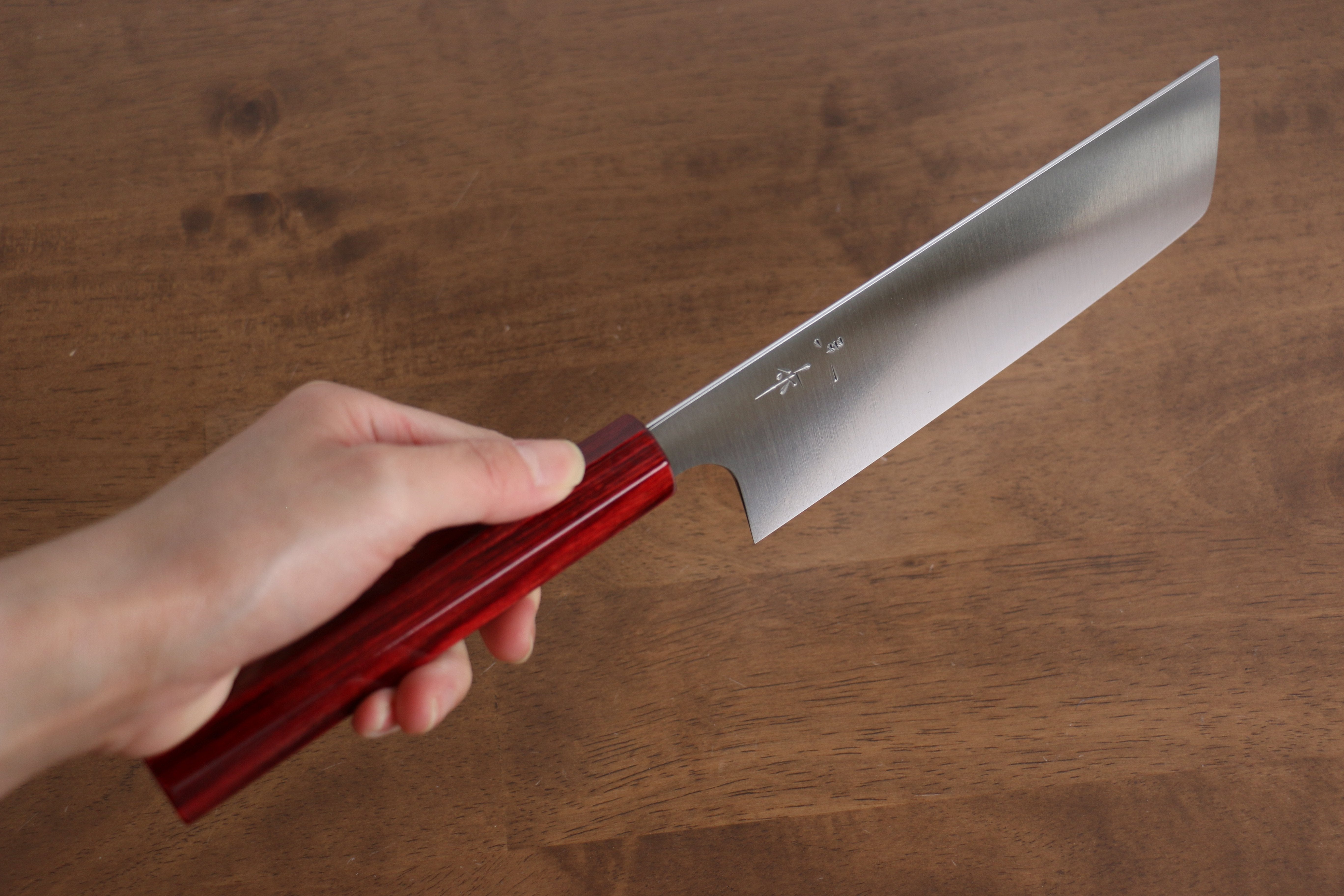 Kei Kobayashi SG2 Nakiri 165mm Red Lacquered Handle - Seisuke Knife