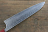 Yoshimi Kato Silver Steel No.3 Hammered Gyuto Japanese Chef Knife 240mm with Red Honduras Handle - Seisuke Knife - Slide 5