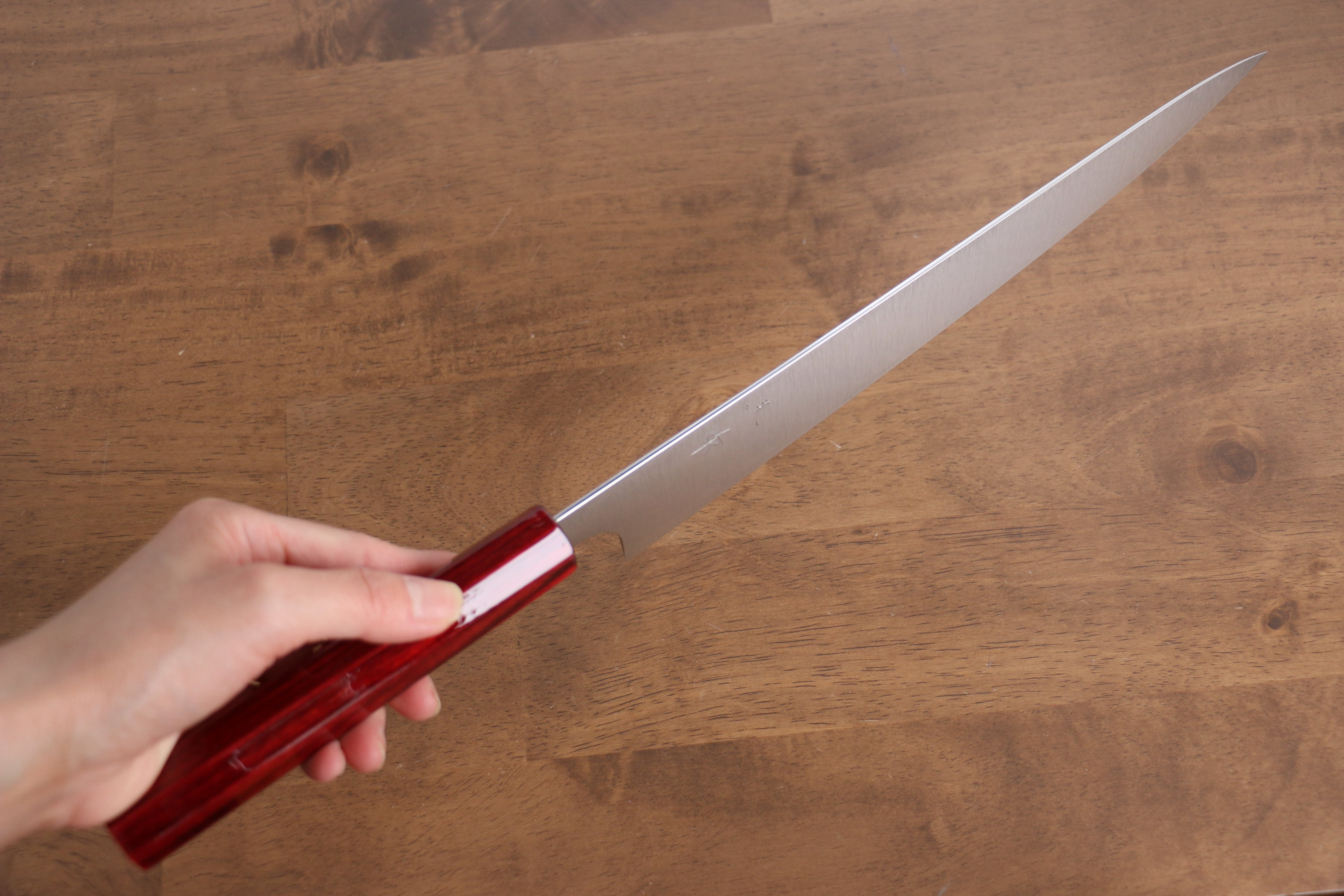 Kei Kobayashi SG2 Sujihiki 270mm Red Lacquered Handle - Seisuke Knife