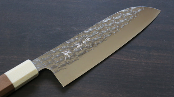 Yu Kurosaki Senko SG2 Hammered Santoku 165mm with Walnut Handle - Seisuke Knife