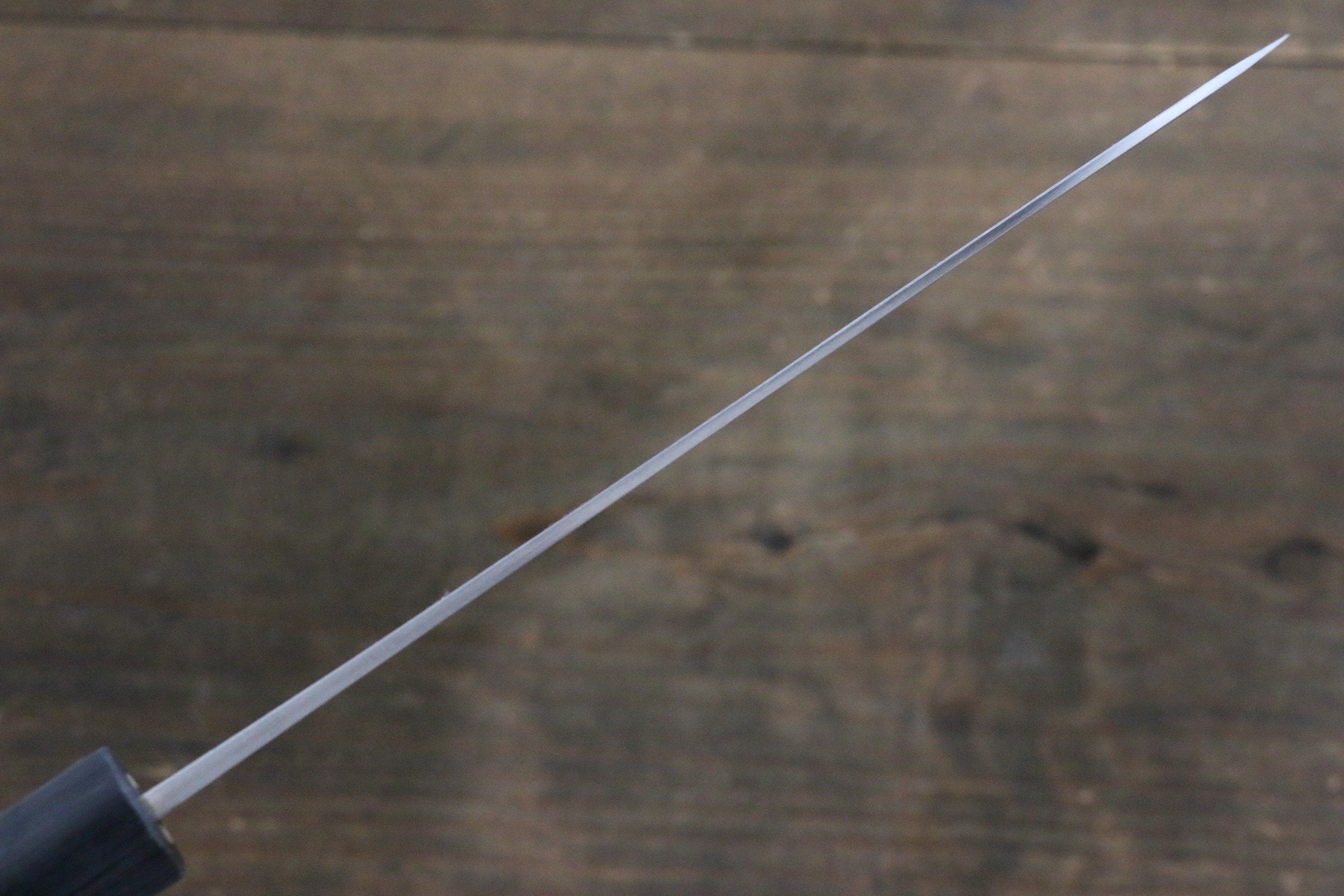 Yoshimi Kato Blue Super Clad Nashiji Santoku Japanese Chef Knife 165mm with Black Honduras Handle - Seisuke Knife