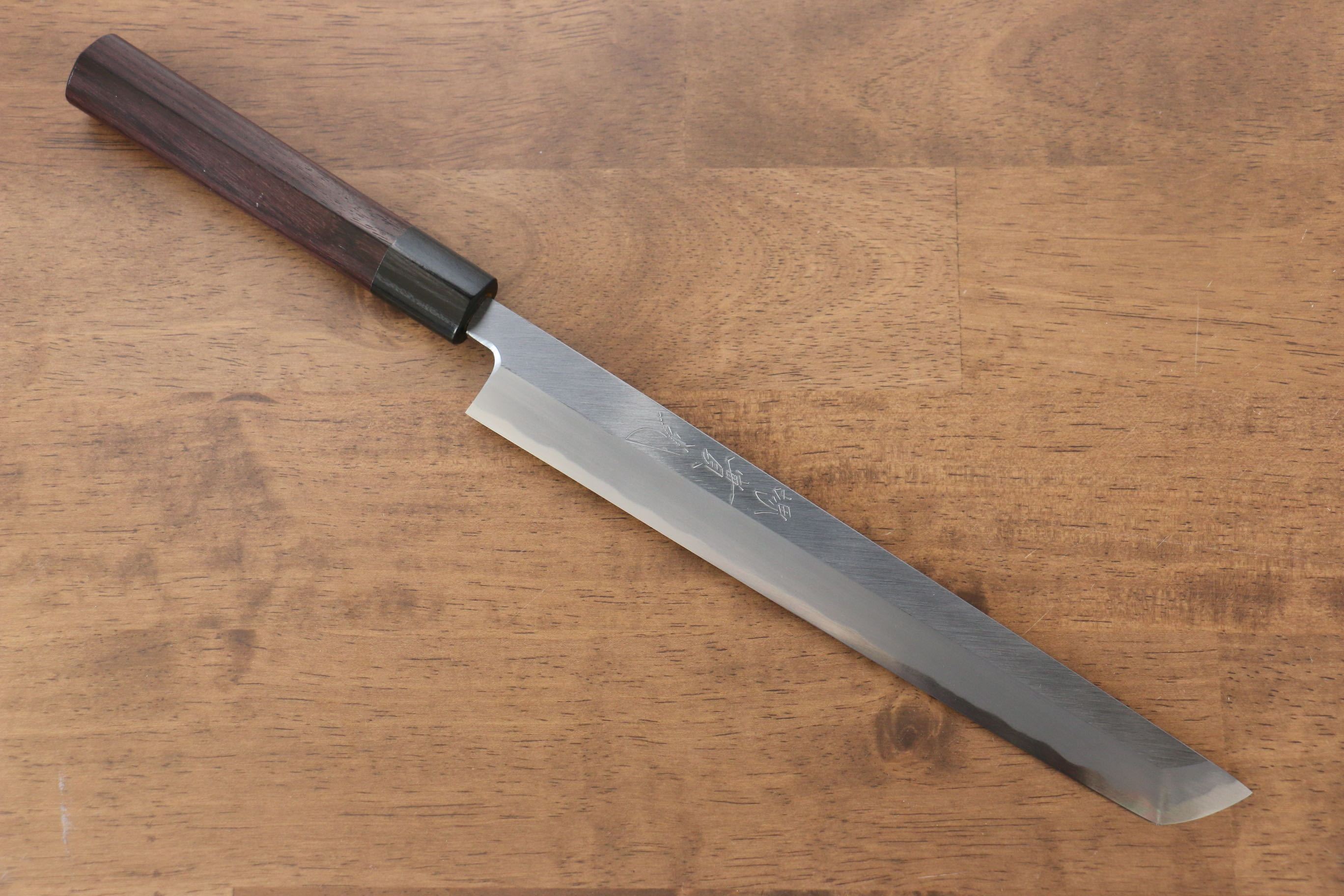 Jikko White Steel No.2 Sakimaru Yanagiba  240mm Shitan Handle - Seisuke Knife