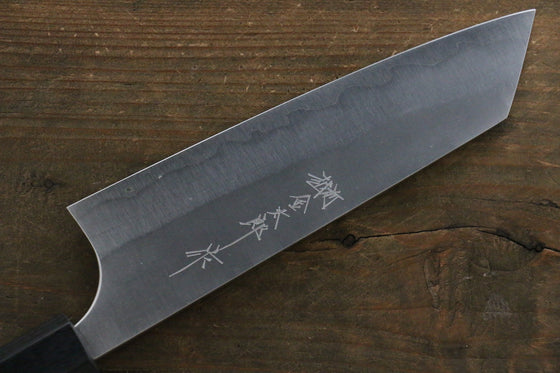 Yoshimi Kato Blue Super Clad Nashiji Bunka Japanese Chef Knife 165mm with Black Honduras Handle - Seisuke Knife