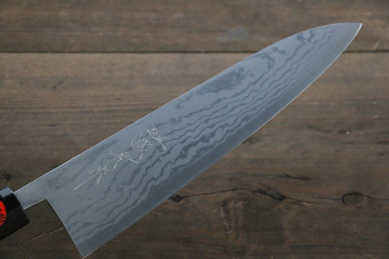 Shigeki Tanaka Blue Steel No.2 17 Layer Damascus Gyuto 210mm with Magnolia Handle and Water Buffalo Ferrule - Seisuke Knife