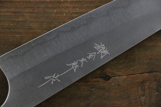 Yoshimi Kato Blue Super Clad Nashiji Bunka Japanese Chef Knife 165mm with Black Honduras Handle - Seisuke Knife