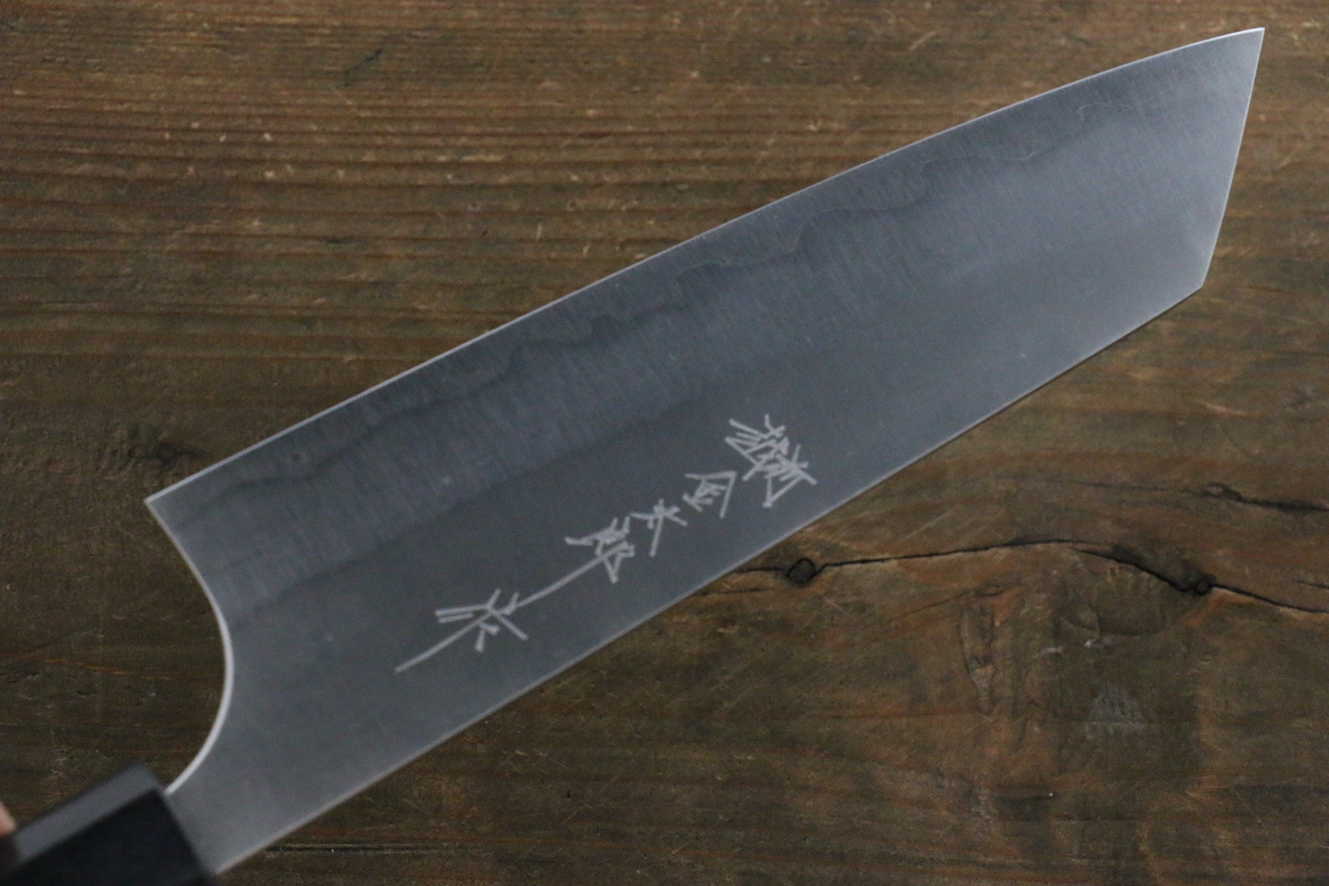 Yoshimi Kato Blue Super Clad Nashiji Bunka Japanese Chef Knife 165mm with Black Honduras Handle - Seisuke Knife