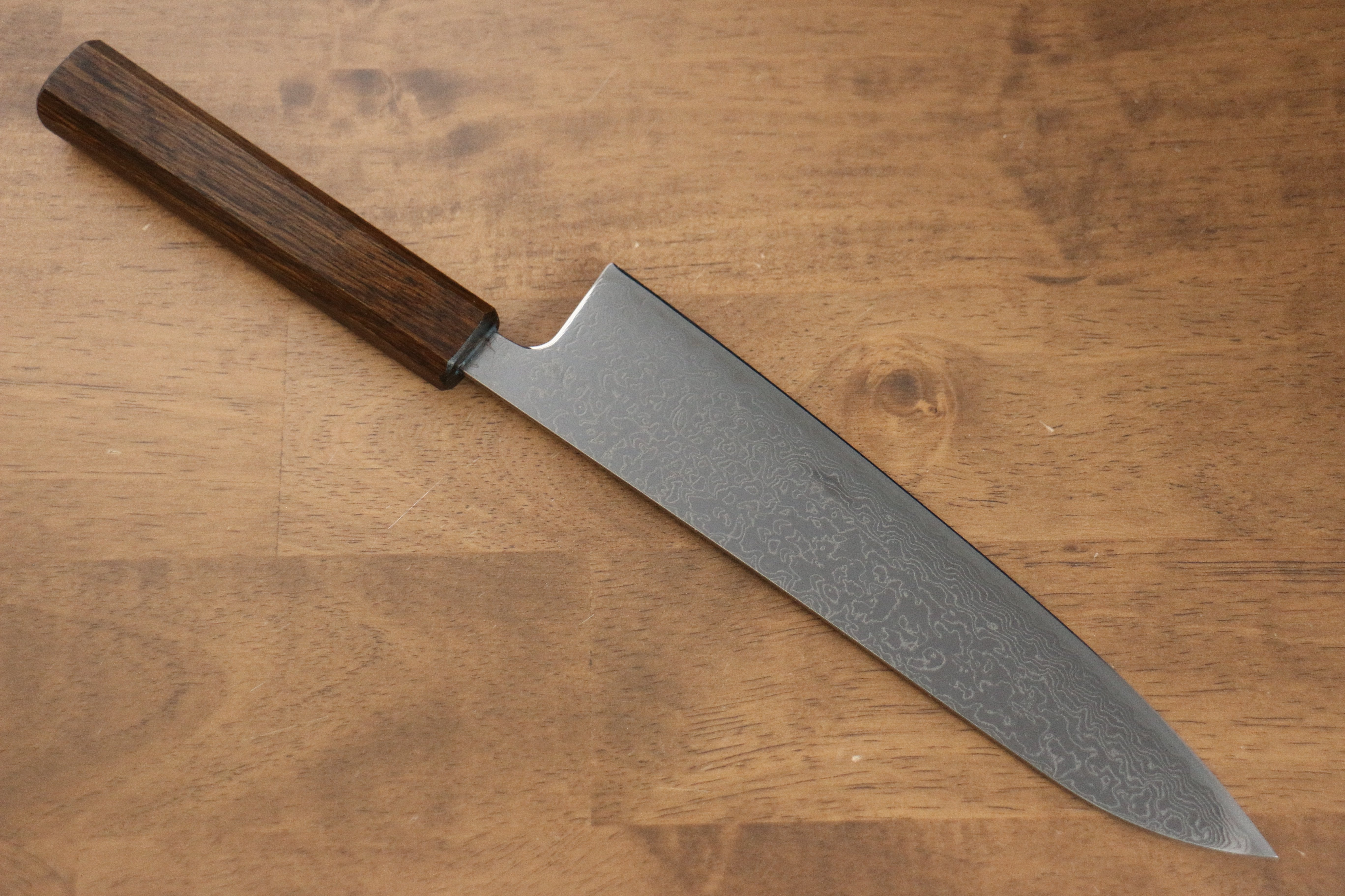 Seisuke VG10 Mirrored Finish Damascus Gyuto 210mm Oak Handle - Seisuke Knife