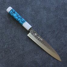  Yu Kurosaki Senko SG2 Hammered Petty-Utility 150mm Turquoise(With Double White Ring) Handle - Seisuke Knife