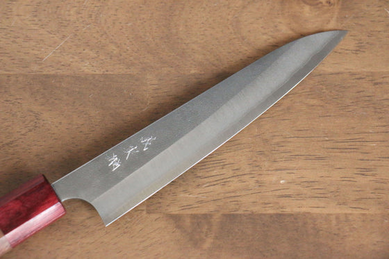 Yoshimi Kato Blue Super Nashiji Petty-Utility 150mm with Red Honduras Handle - Seisuke Knife