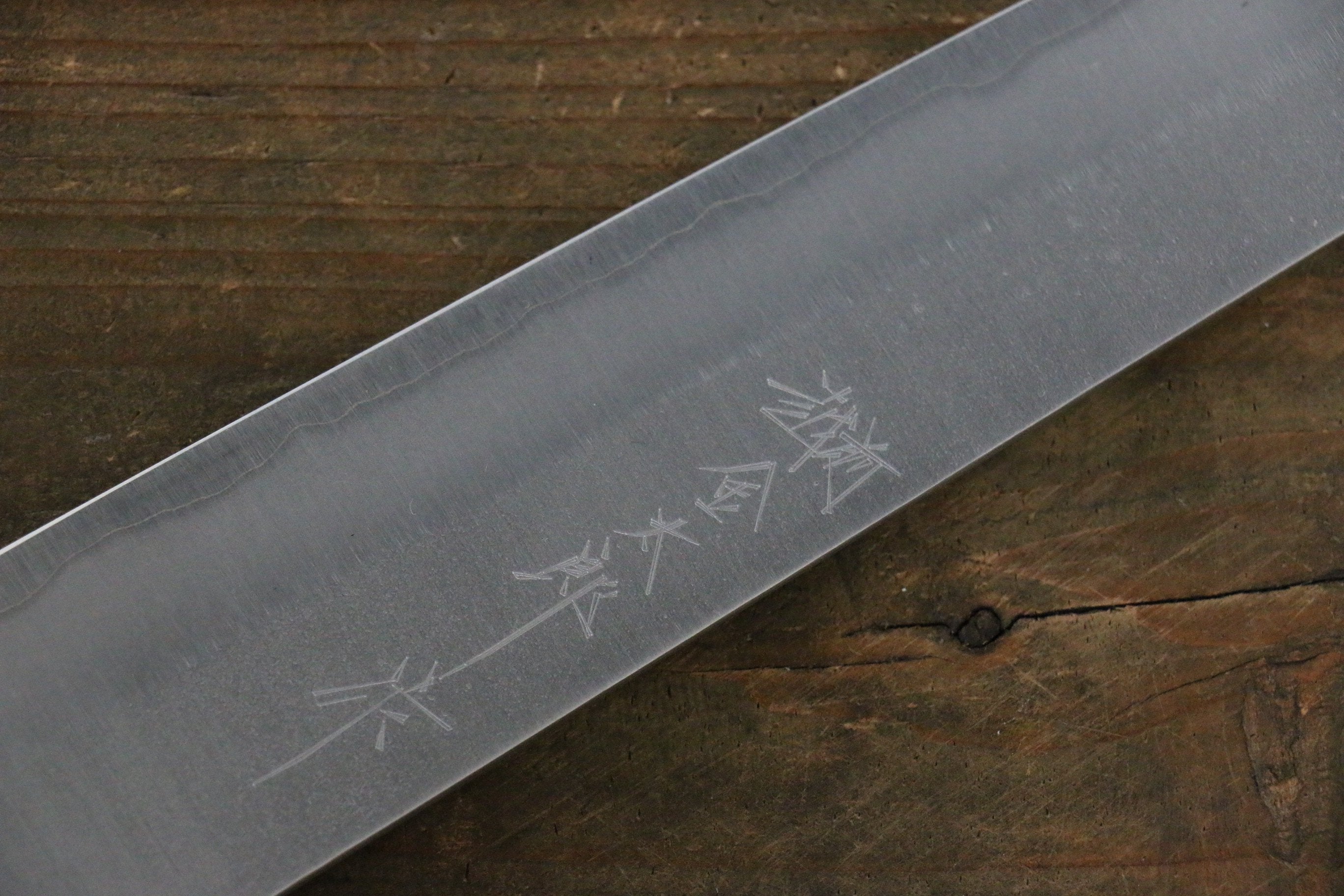 Yoshimi Kato Blue Super Clad Nashiji Sujihiki-Slicer Japanese Chef Knife 270mm with Black Honduras Handle - Seisuke Knife