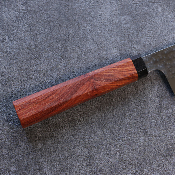 Yu Kurosaki Senko SG2 Hammered Santoku 165mm Sandalwood (Red) Handle - Seisuke Knife