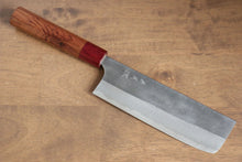  Yoshimi Kato Blue Super Nashiji Nakiri 170mm Red Honduras Handle - Seisuke Knife