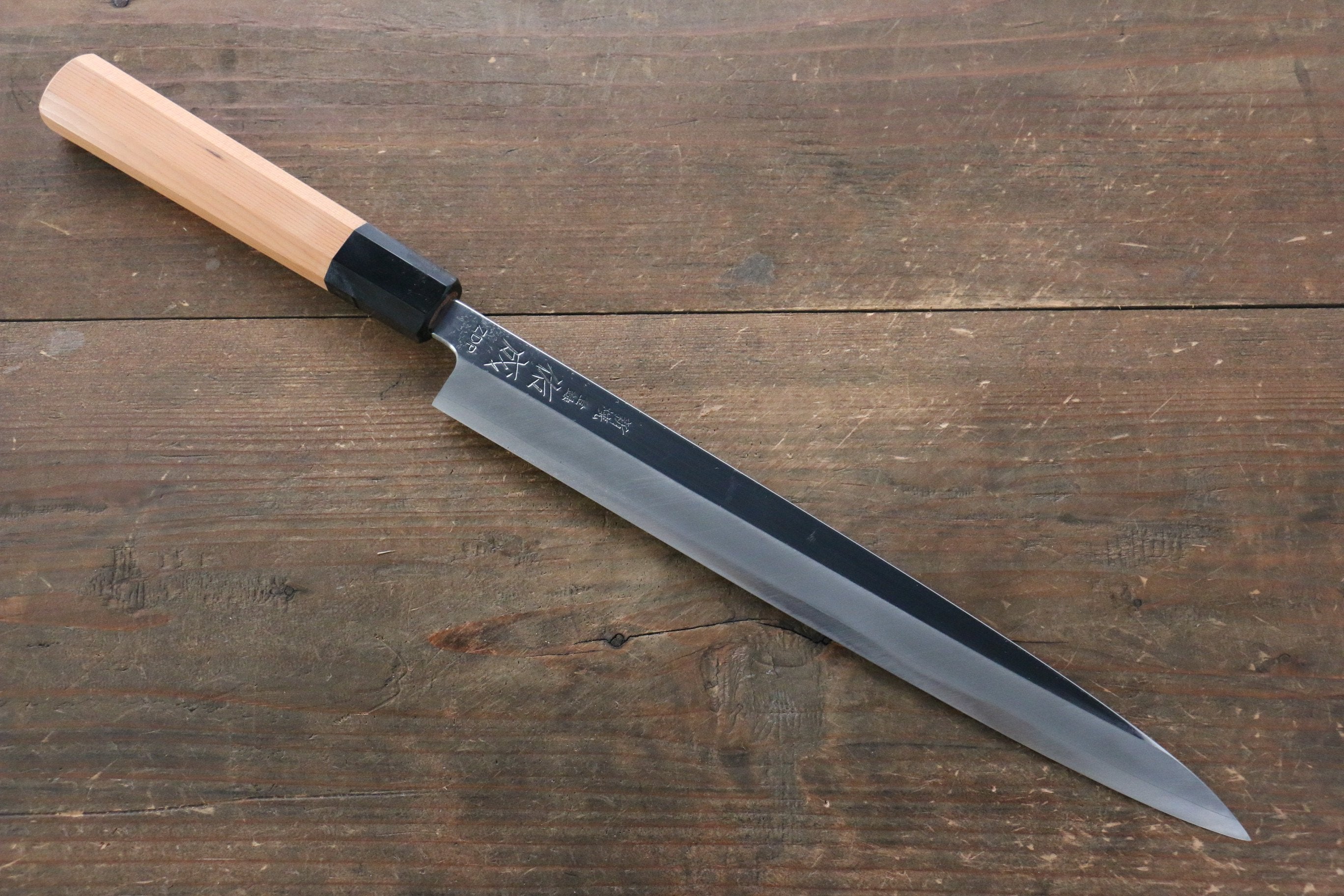 Sukenari ZDP4 Mirrored Finish Yanagiba with Yew Tree Handle - Seisuke Knife