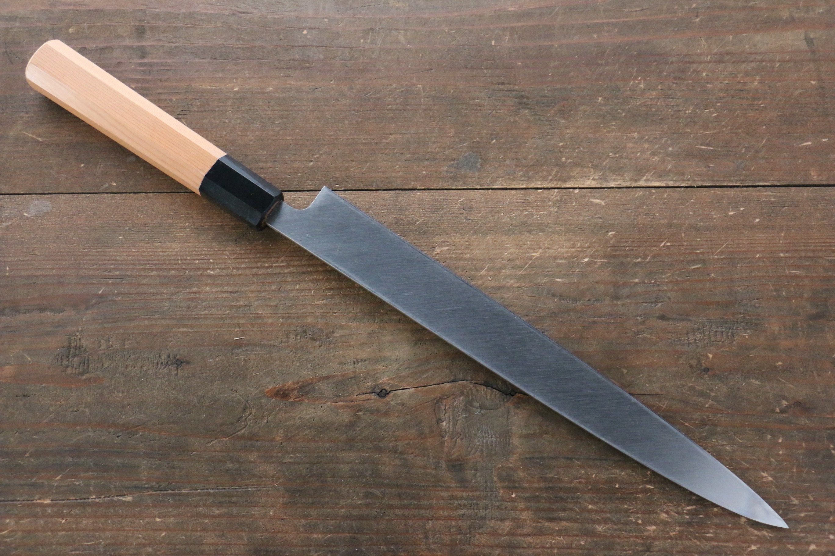 Sukenari ZDP4 Mirrored Finish Yanagiba with Yew Tree Handle - Seisuke Knife