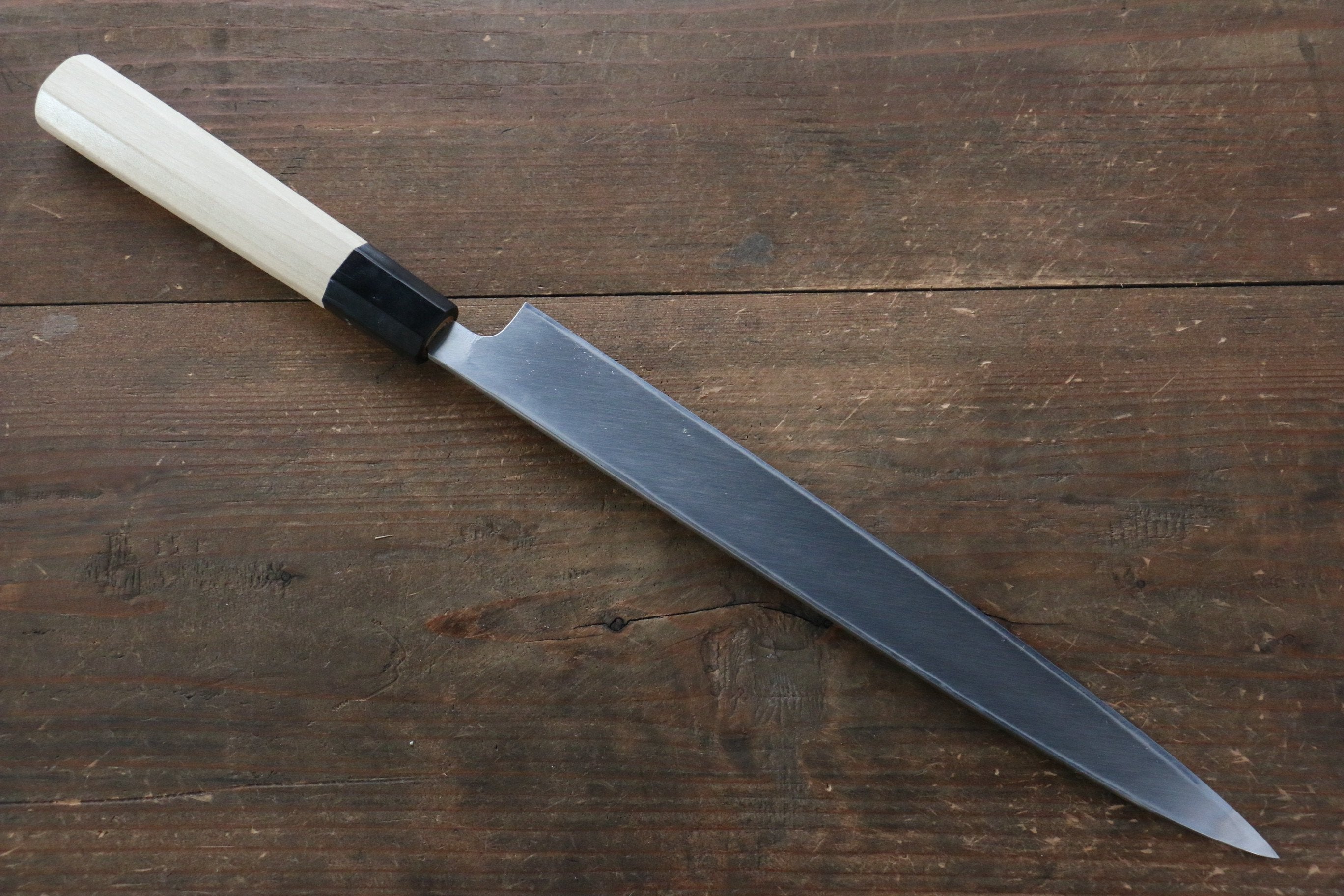 Sukenari VG10 2 Layer Mirrored Finish Yanagiba with Magnolia Handle - Seisuke Knife