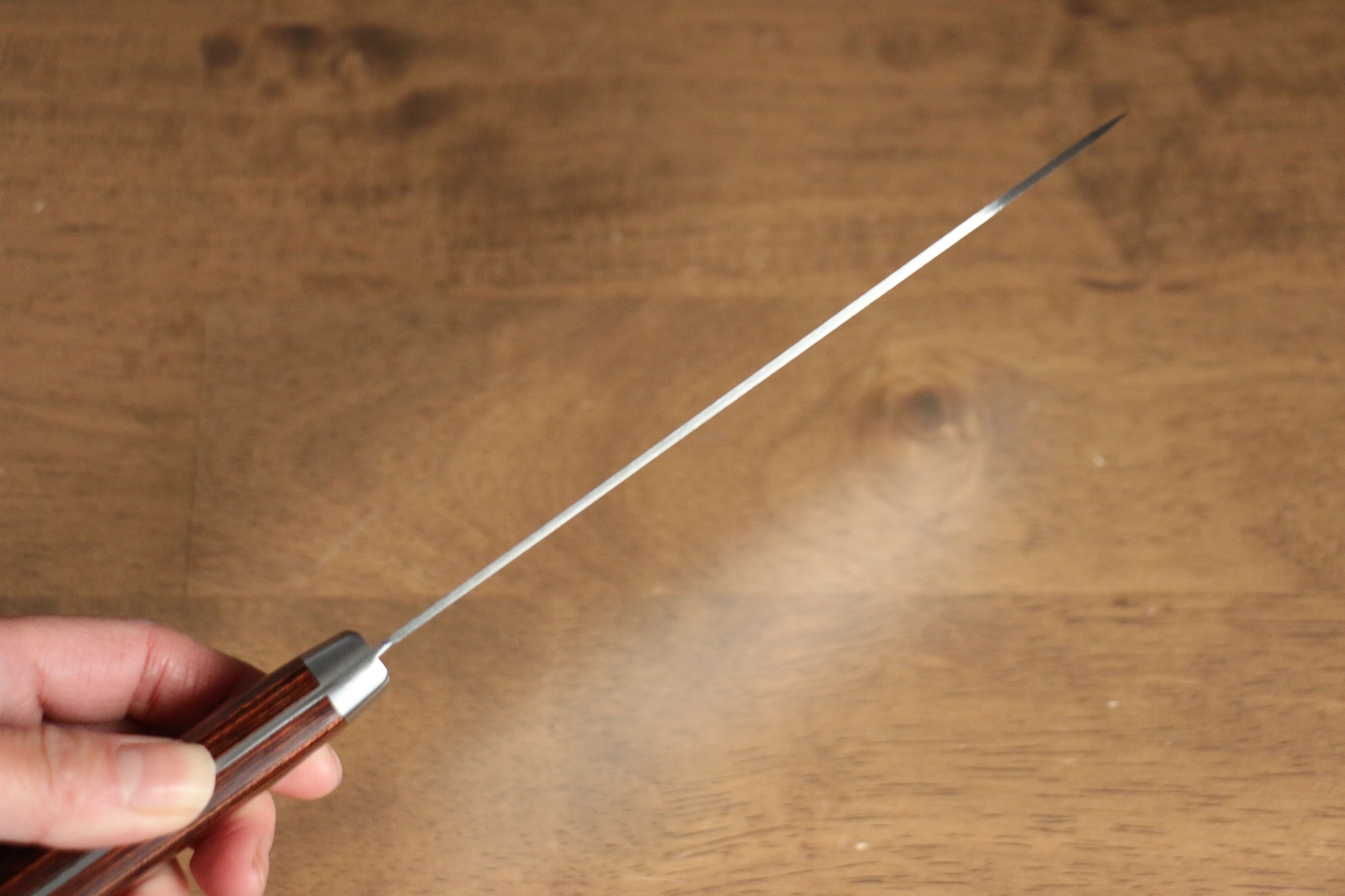 Kunihira Sairyu VG10 Migaki Finished Damascus Santoku 170mm Mahogany Handle - Seisuke Knife