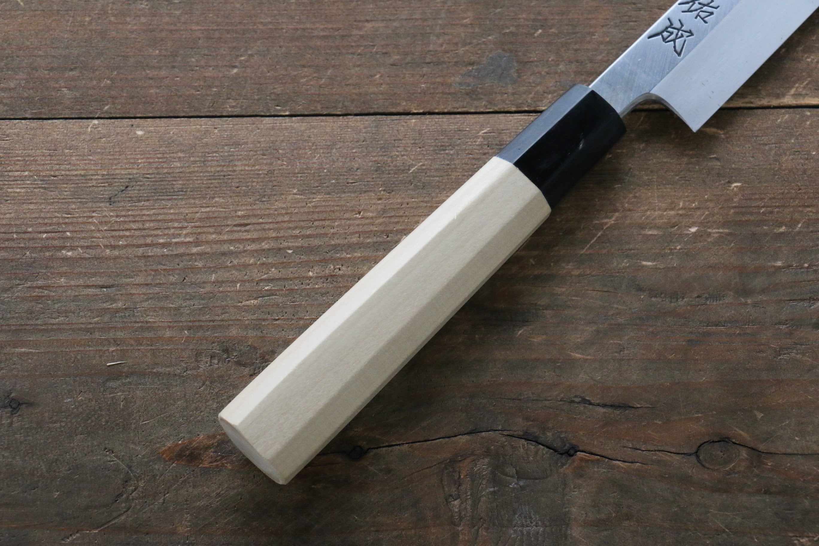 Sukenari VG10 2 Layer Mirrored Finish Yanagiba with Magnolia Handle - Seisuke Knife