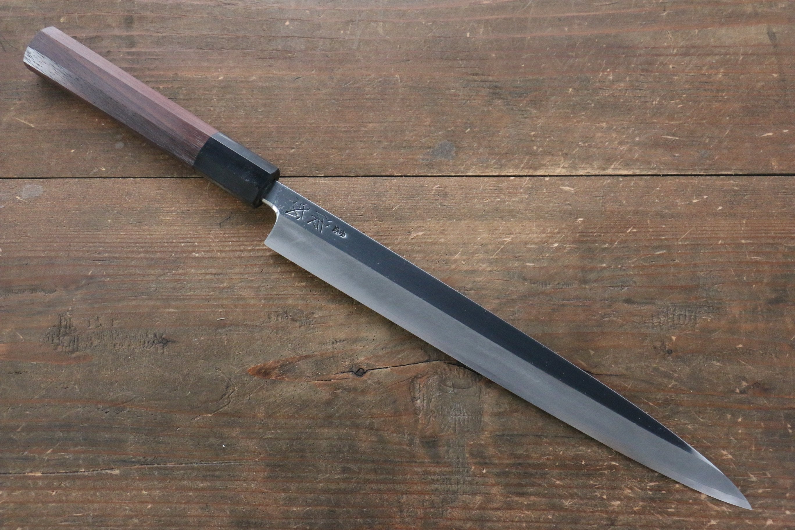 Sukenari super X Mirrored Finish Yanagiba with Magnolia Handle - Seisuke Knife