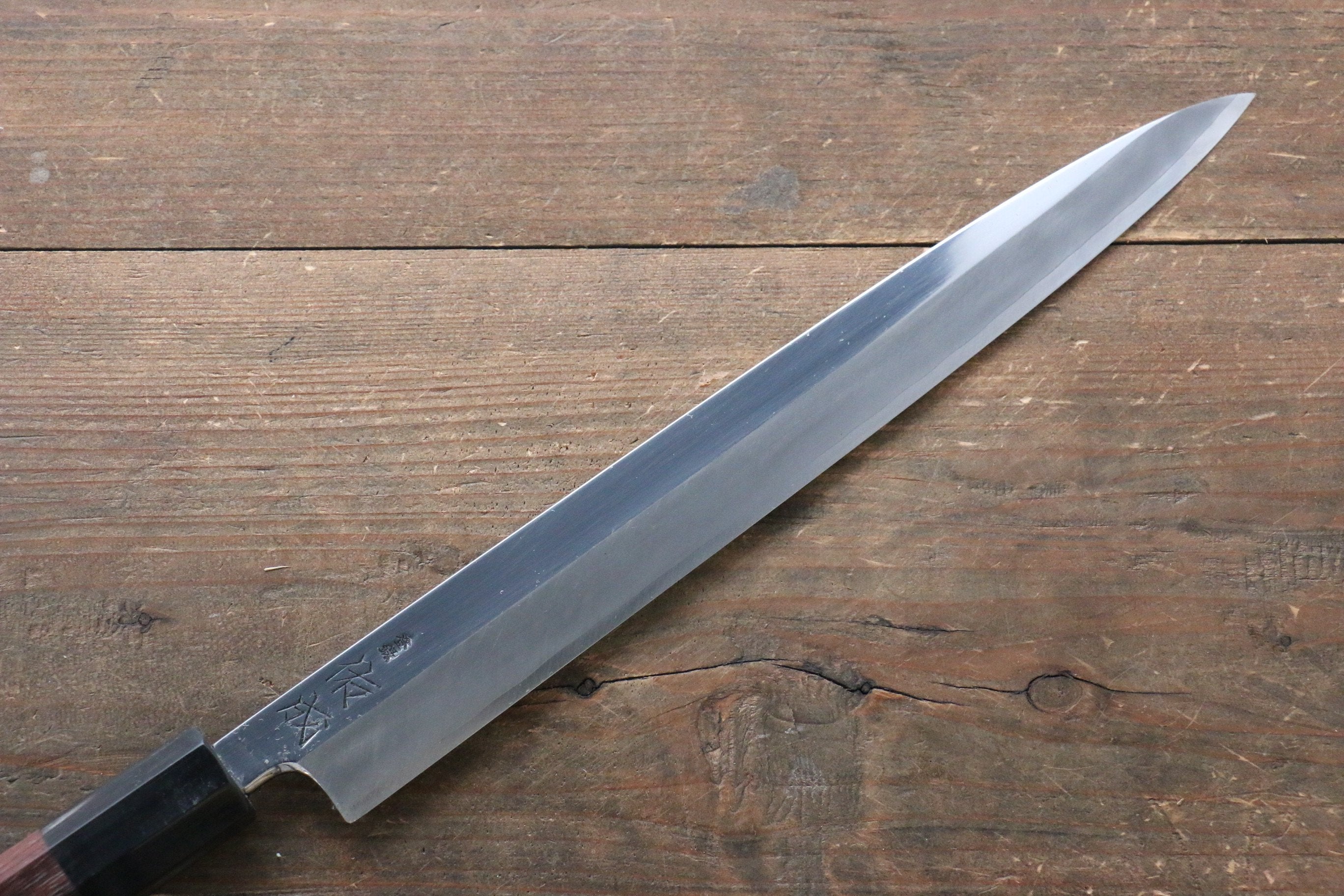 Sukenari super X Mirrored Finish Yanagiba with Magnolia Handle - Seisuke Knife