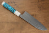 Yu Kurosaki Senko Ryu SG2 Hammered Santoku  170mm Turquoise(With Double White Ring) Handle - Seisuke Knife - Slide 2