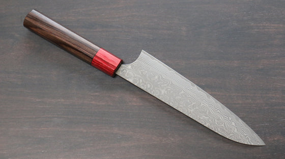 Yoshimi Kato SG2 Damascus Gyuto 180mm Shitan (ferrule: Red Pakka wood) Handle - Seisuke Knife