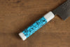 Yu Kurosaki Senko Ryu SG2 Hammered Santoku  170mm Turquoise(With Double White Ring) Handle - Seisuke Knife - Slide 6