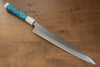 Yu Kurosaki Senko SG2 Hammered Sujihiki 270mm Turquoise(With Double White Ring) Handle - Seisuke Knife - Slide 1