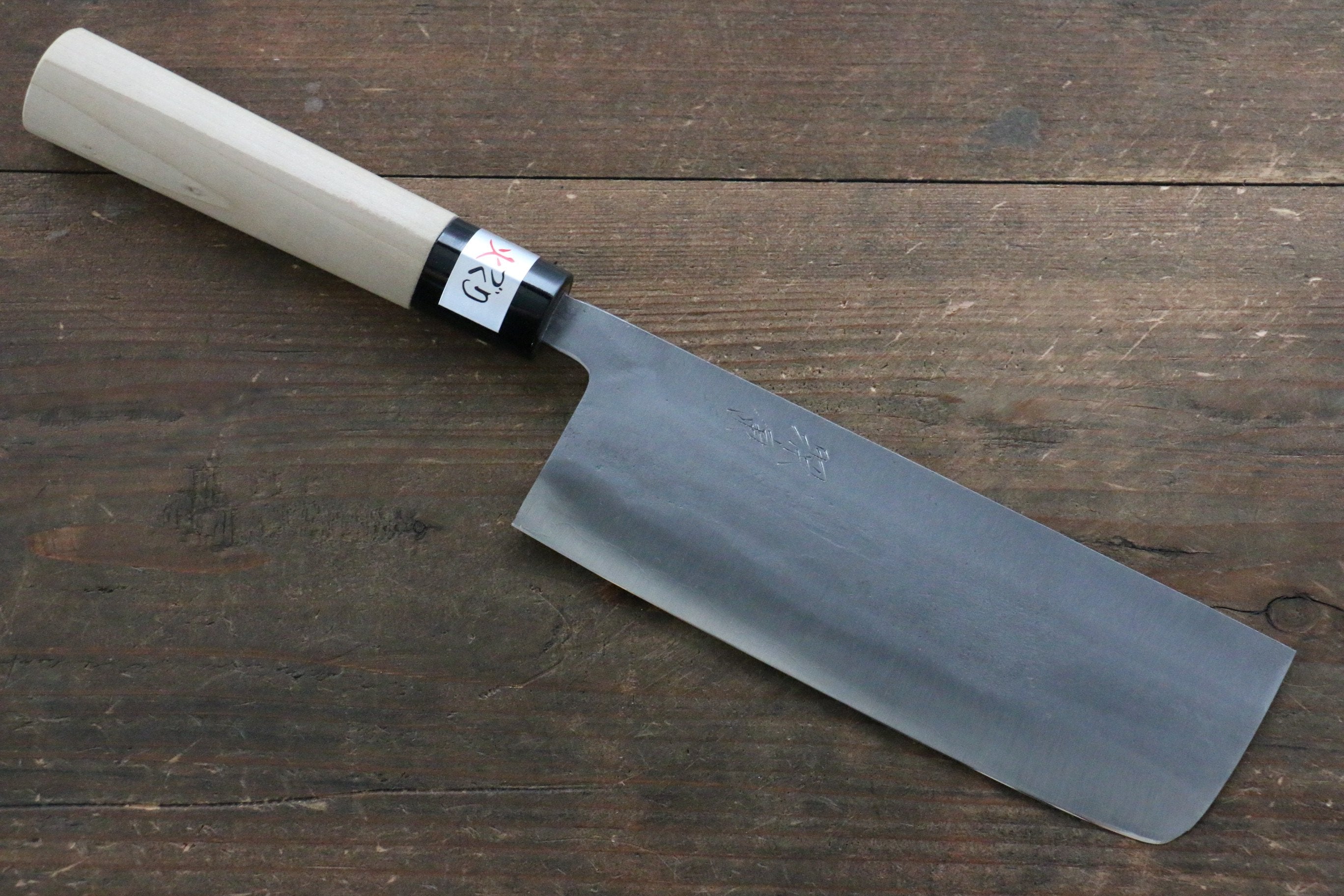Fujiwara Teruyasu White Steel No.1 Nashiji Nakiri 165mm Magnolia Handle - Seisuke Knife