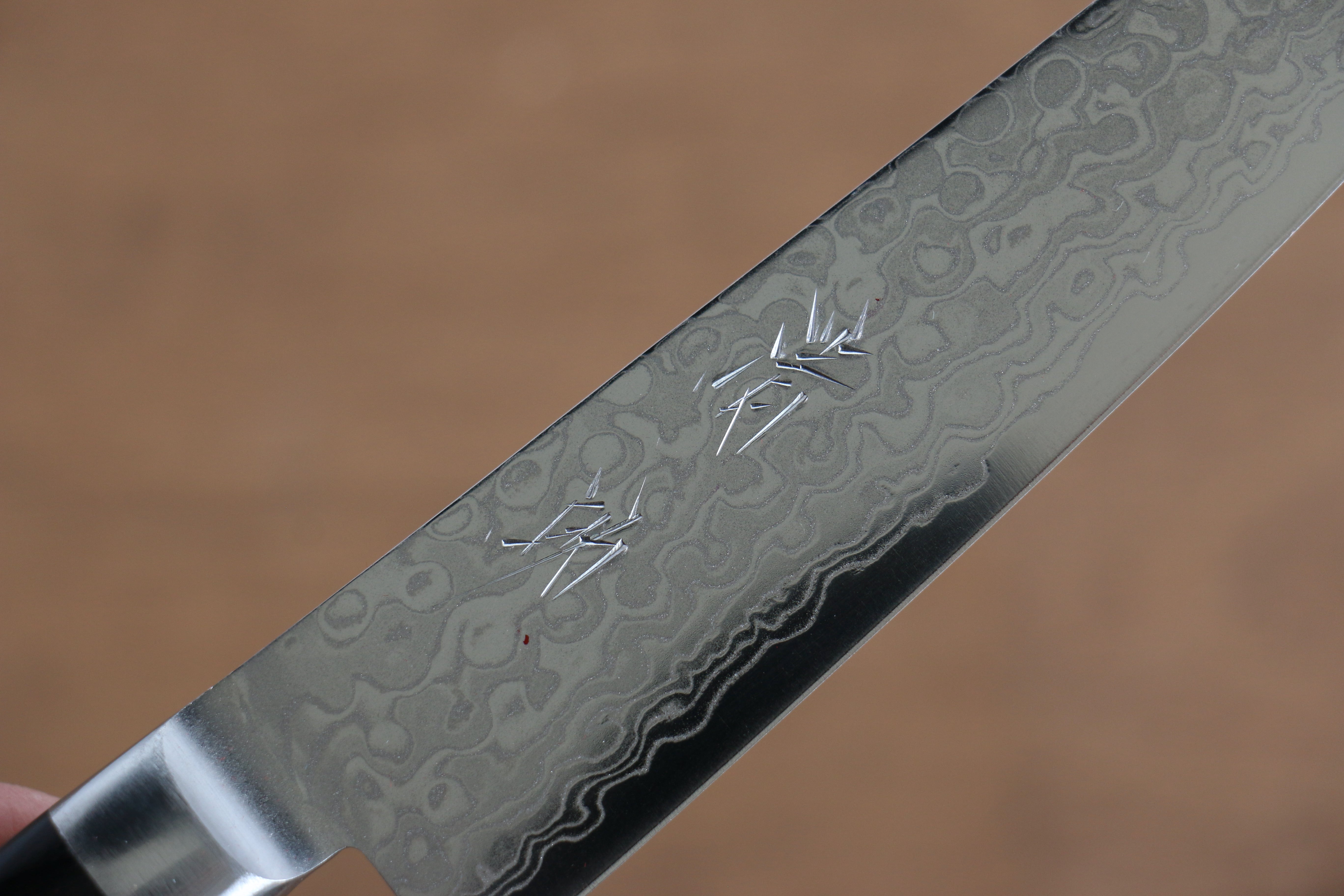 Seisuke AUS10 45 Layer Migaki Damascus Petty-Utility 135mm Black Pakkawood Handle - Seisuke Knife