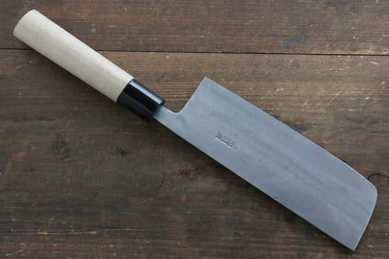 Fujiwara Teruyasu White Steel No.1 Nashiji Nakiri 165mm with Magnolia Handle - Seisuke Knife