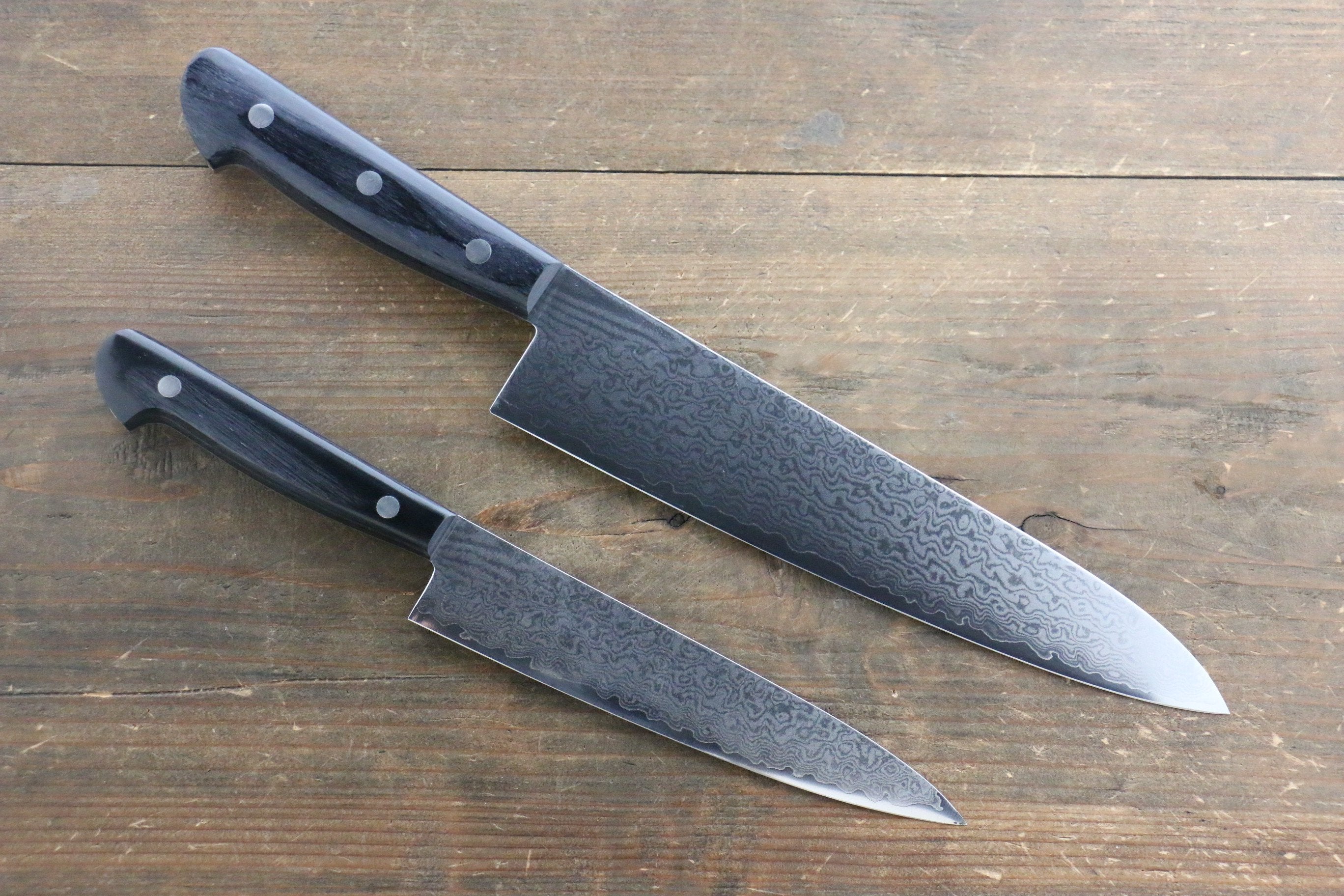 Iseya VG10 G-Series 33 Layer Damascus Japanese Chef's Petty 150mm & Gyuto 210mm Set - Seisuke Knife