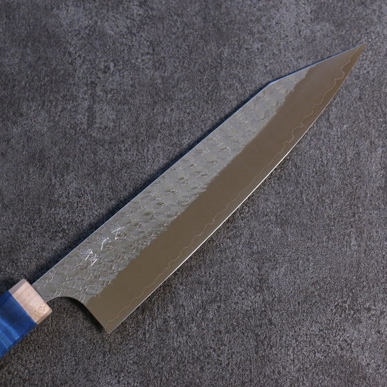 Yoshimi Kato Minamo SG2 Hammered Kiritsuke Gyuto 210mm Blue western style Handle - Seisuke Knife