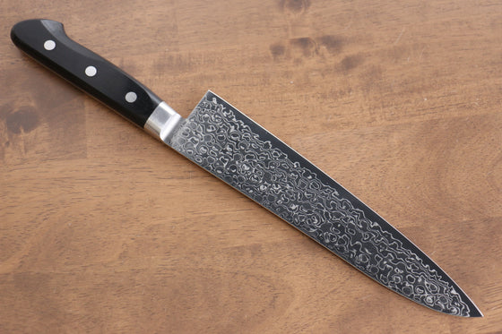 Seisuke AUS10 45 Layer Mirrored Finish Damascus Gyuto 210mm Black Pakka wood Handle - Seisuke Knife