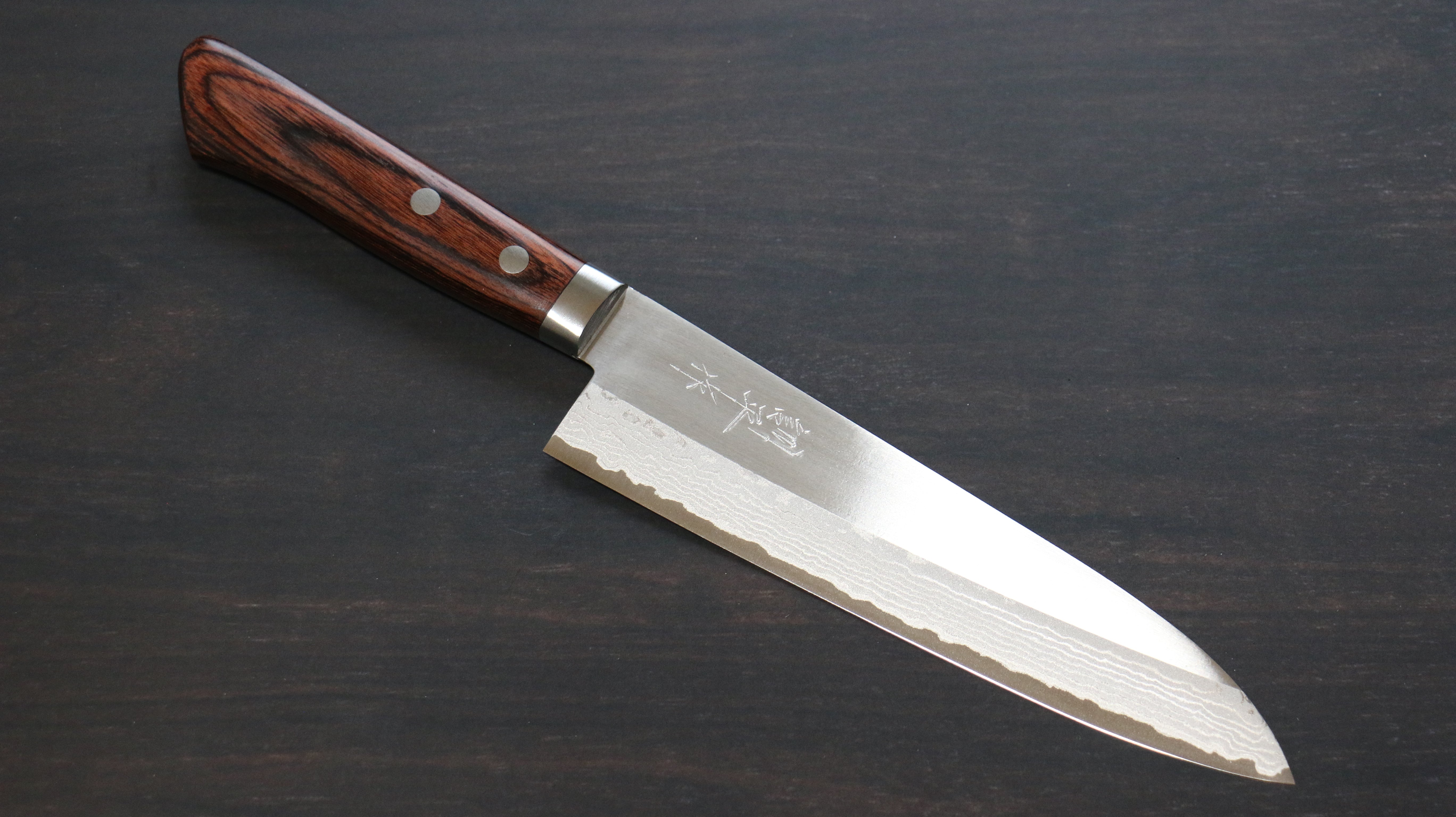 Kunihira Sairyu VG10 Migaki Finished Damascus Gyuto 180mm Mahogany Handle - Seisuke Knife