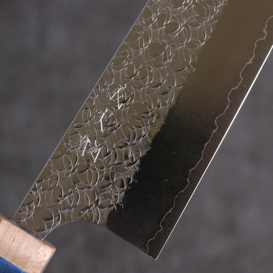 Yoshimi Kato Minamo SG2 Hammered Kiritsuke Gyuto 210mm Blue western style Handle - Seisuke Knife