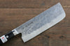 Fujiwara Teruyasu Fujiwara Teruyasu Maboroshi White Steel No.1 Nashiji Hammered Nakiri 165mm with Black Pakka wood Handle - Seisuke Knife - Slide 4